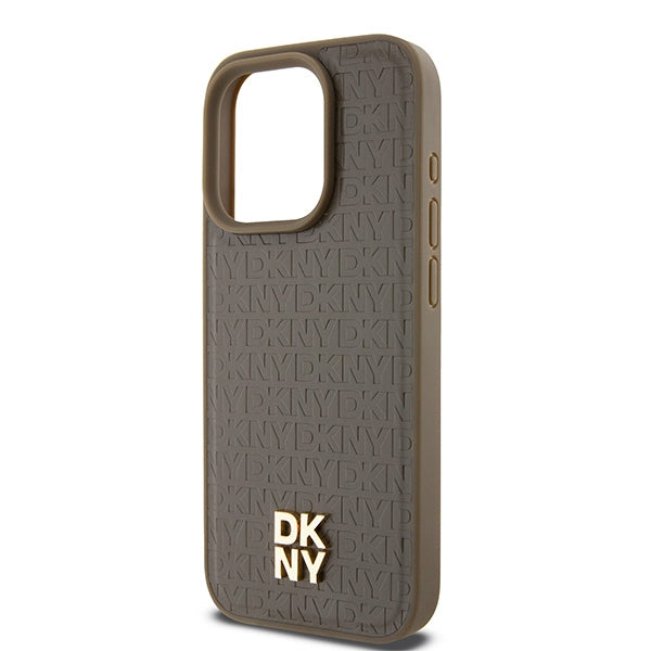 DKNY MagSafe dėklas iPhone 15 Pro Max – rudas