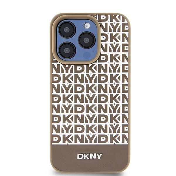 DKNY MagSafe dėklas iPhone 15 Pro Max – rudas