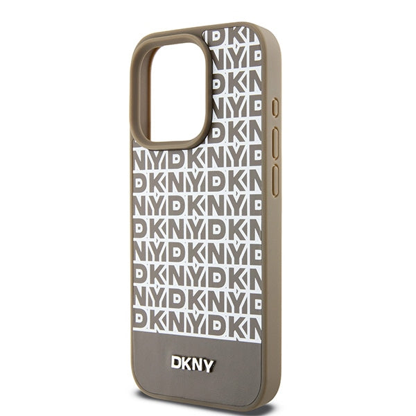 DKNY MagSafe dėklas iPhone 15 Pro Max – rudas
