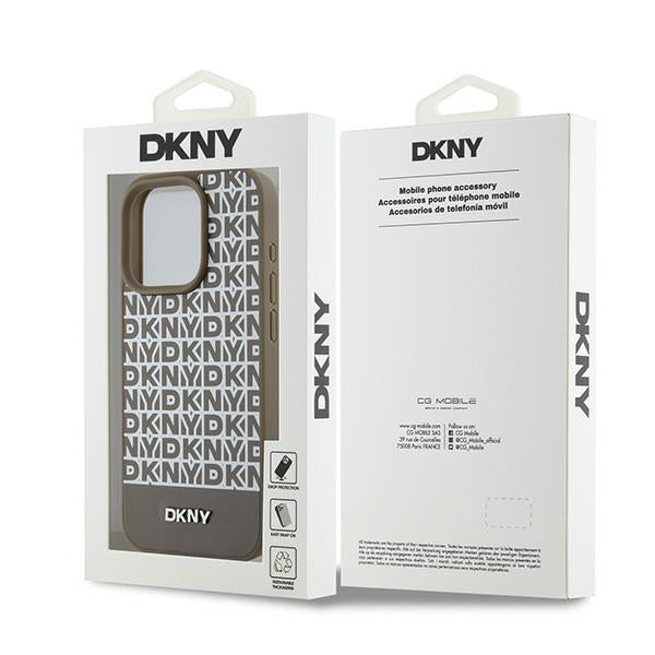 DKNY MagSafe dėklas iPhone 15 Pro Max – rudas