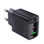 Acefast A78 GaN USB-A / USB-C PD 20W tinklo įkroviklis - juodas -- Cell phone chargers