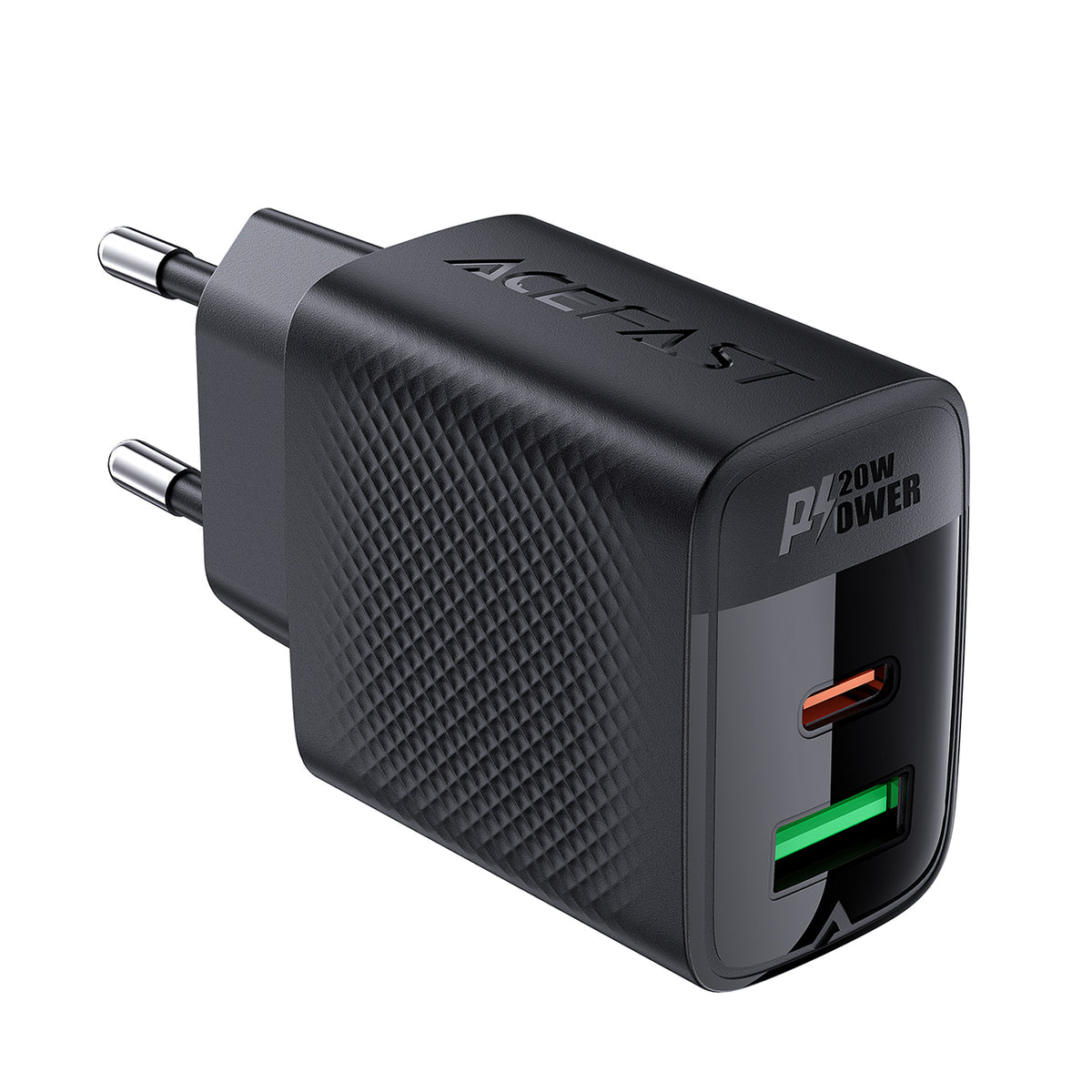 Acefast A78 GaN USB-A / USB-C PD 20W tinklo įkroviklis - juodas -- Cell phone chargers