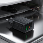 Acefast A78 GaN USB-A / USB-C PD 20W tinklo įkroviklis - juodas -- Cell phone chargers