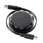 Acefast C13-03 USB-C - USB-C 60W ištraukiamas laidas - juodas