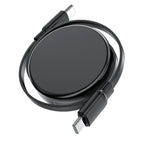 Acefast C13-03 USB-C - USB-C 60W ištraukiamas laidas - juodas