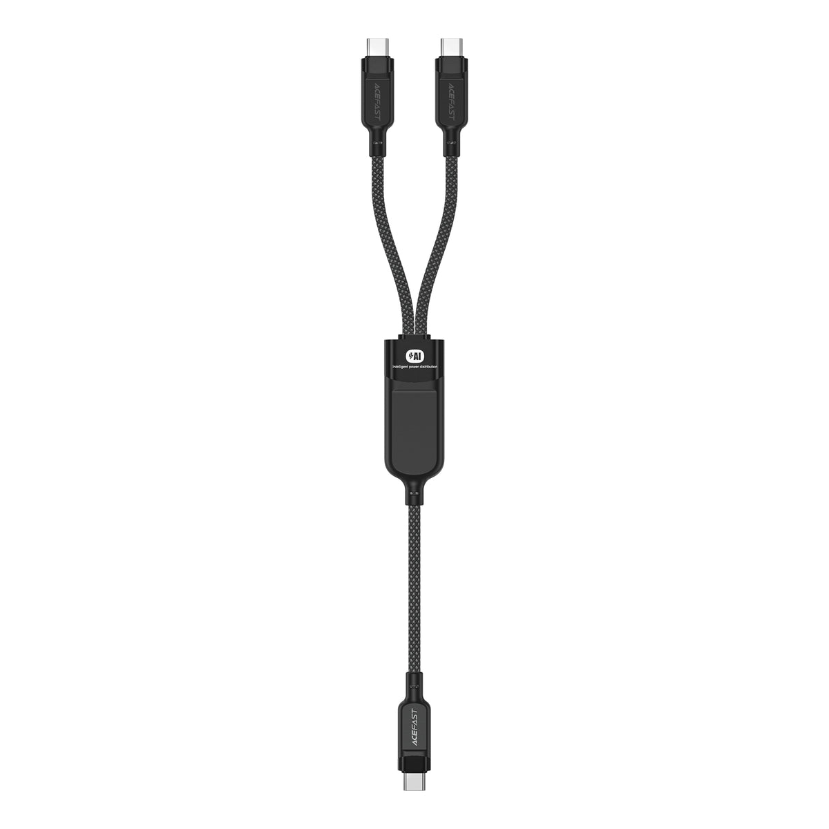 Acefast C5 USB-C - USB-C / USB-C 2in1 100W 480Mb/s laidas - juodas
