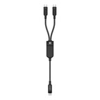 Acefast C5 USB-C - USB-C / USB-C 2in1 100W 480Mb/s laidas - juodas