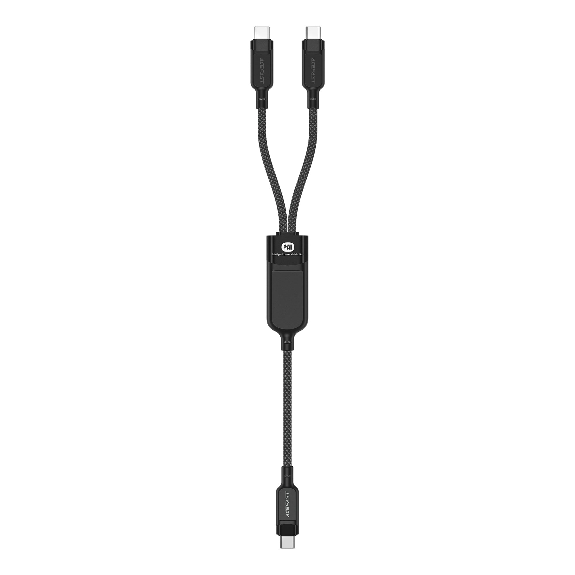 Acefast C5 USB-C - USB-C / USB-C 2in1 100W 480Mb/s laidas - juodas