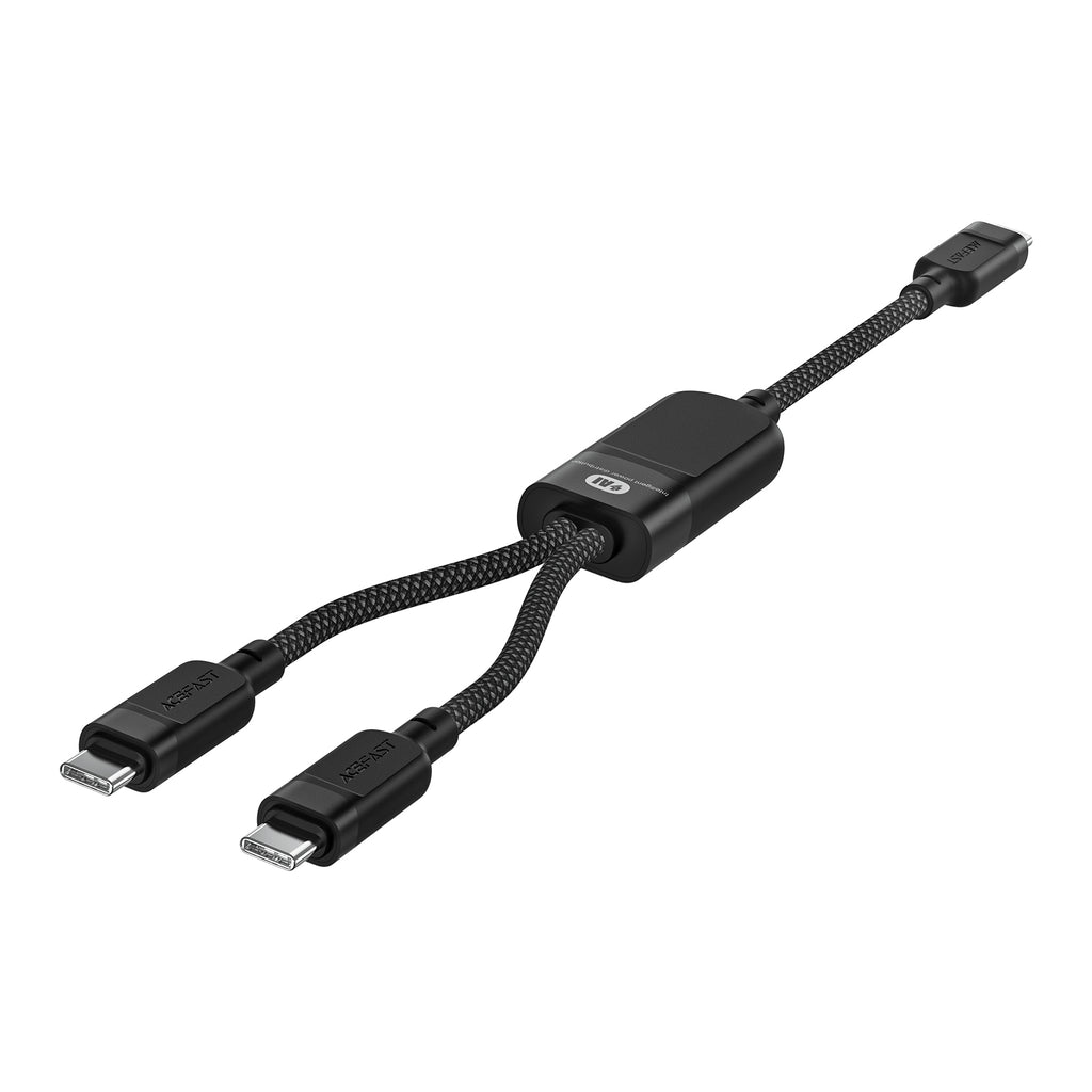 Acefast C5 USB-C - USB-C / USB-C 2in1 100W 480Mb/s laidas - juodas
