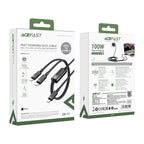 Acefast C5 USB-C - USB-C / USB-C 2in1 100W 480Mb/s laidas - juodas