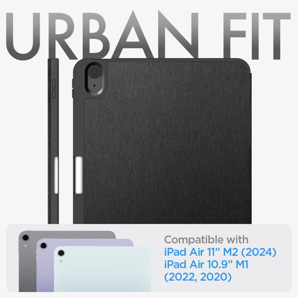 Spigen Urban Fit dėklas iPad Air 10.9" (2020–2022) / 11" (2024) – juodas -- iPad Air 10.9" (2020-2022) / iPad Air 11" (2024)