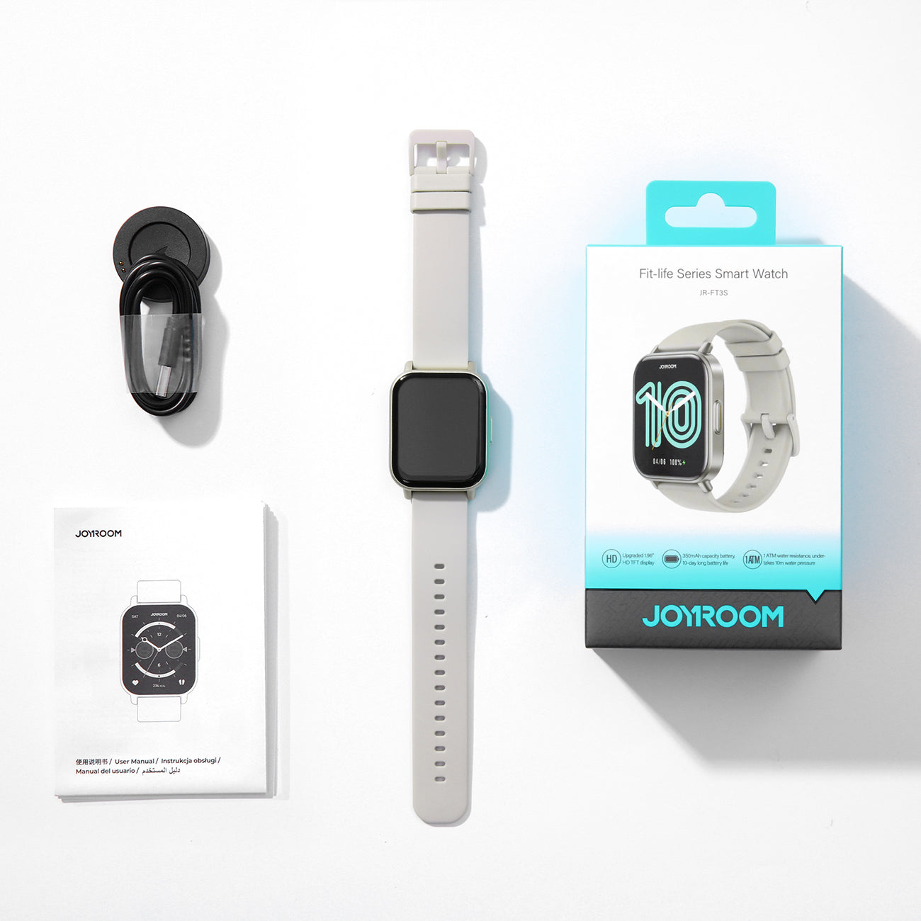 Joyroom Fit-Life JR-FT3S išmanusis laikrodis su skambučių atsakymo funkcija – titano spalva -- Watch Straps