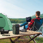 Joyroom Išorinė baterija JR-PBF10 75000mAh 100W 3x USB-C 3x USB-A su sulankstomu žibintuvėliu ir rankena - žalia
