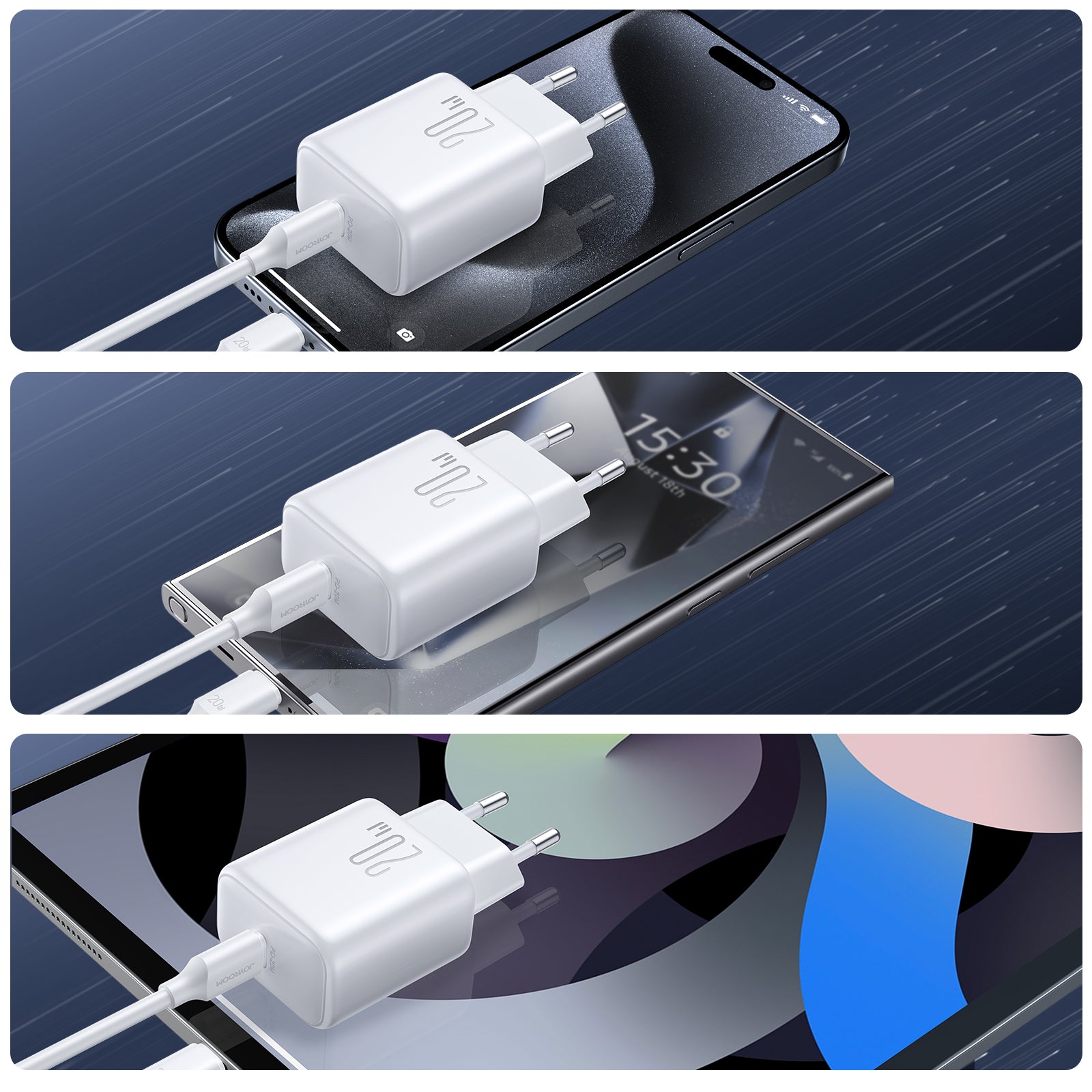 Joyroom JR-TCF20 USB-C PD 20W tinklo įkroviklis - baltas