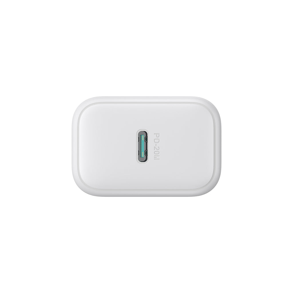 Joyroom JR-TCF20 USB-C PD 20W tinklo įkroviklis - baltas + USB-C / USB-C laidas 1m