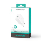 Joyroom JR-TCF20 USB-C PD 20W tinklo įkroviklis - baltas + USB-C / USB-C laidas 1m