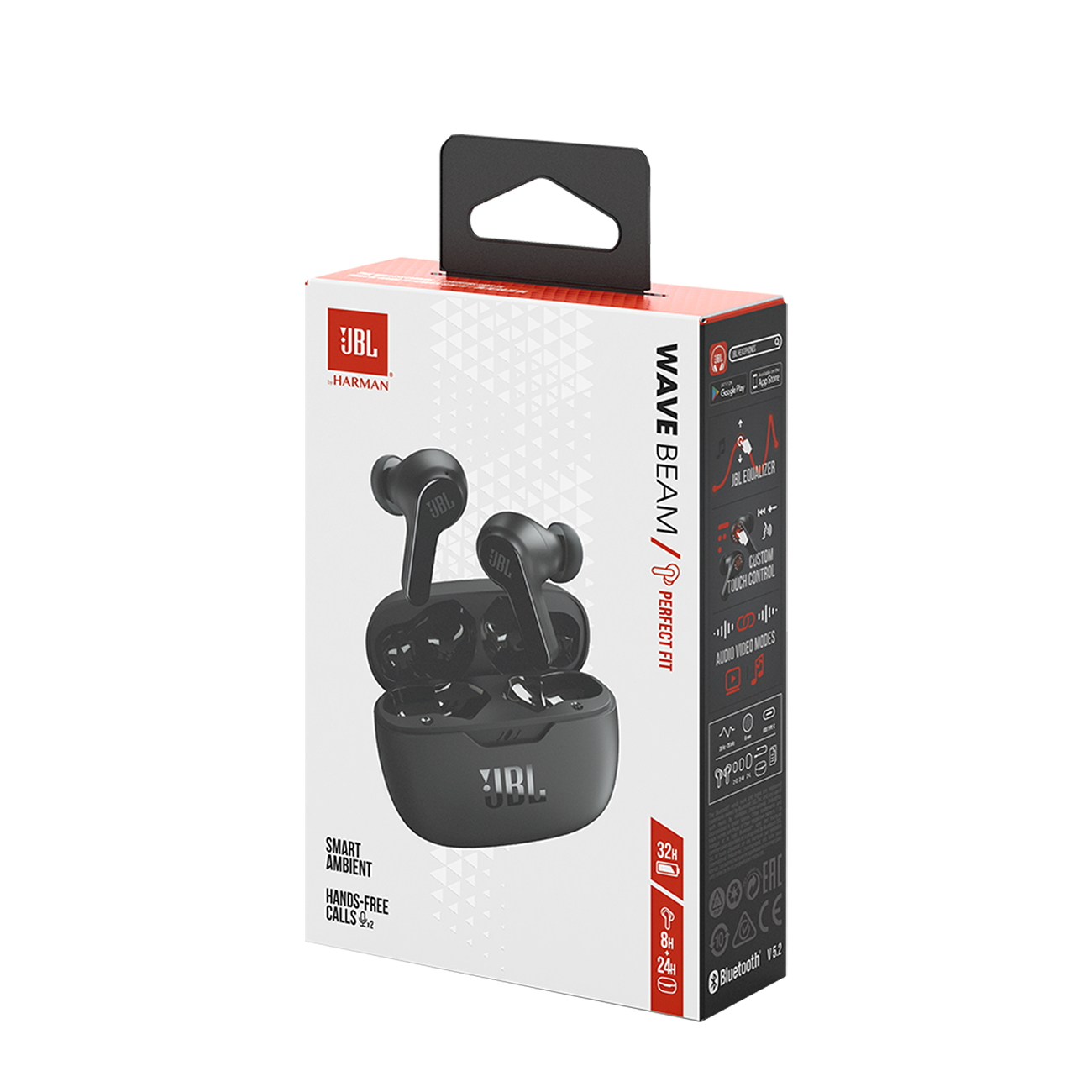 JBL Wave Beam belaidės in-ear ausinės Bluetooth 5.2 IP54 IPX2 - juodos -- Headphones