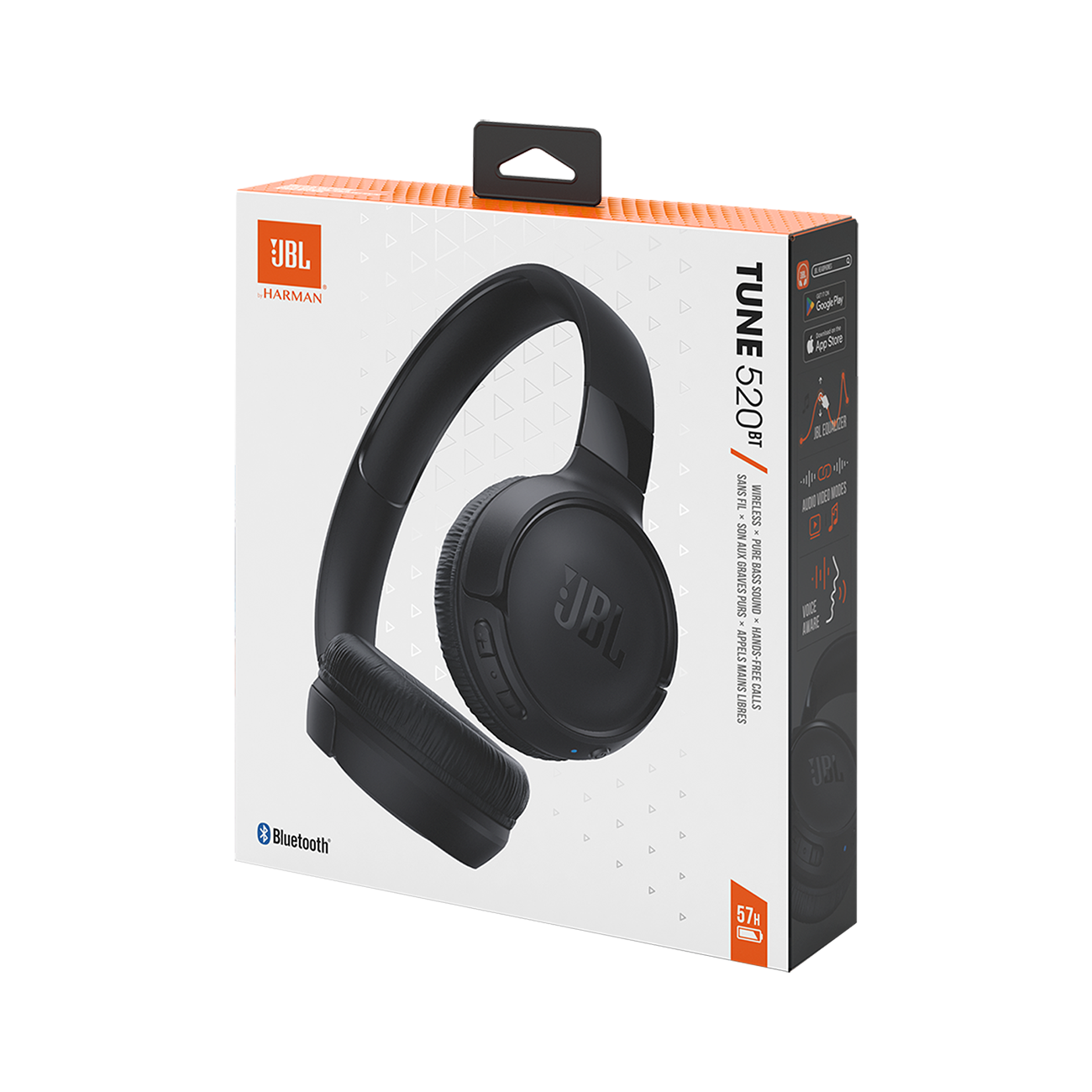 JBL Tune 520BT belaidės on-ear Bluetooth 5.3 ausinės - juodos -- Headphones