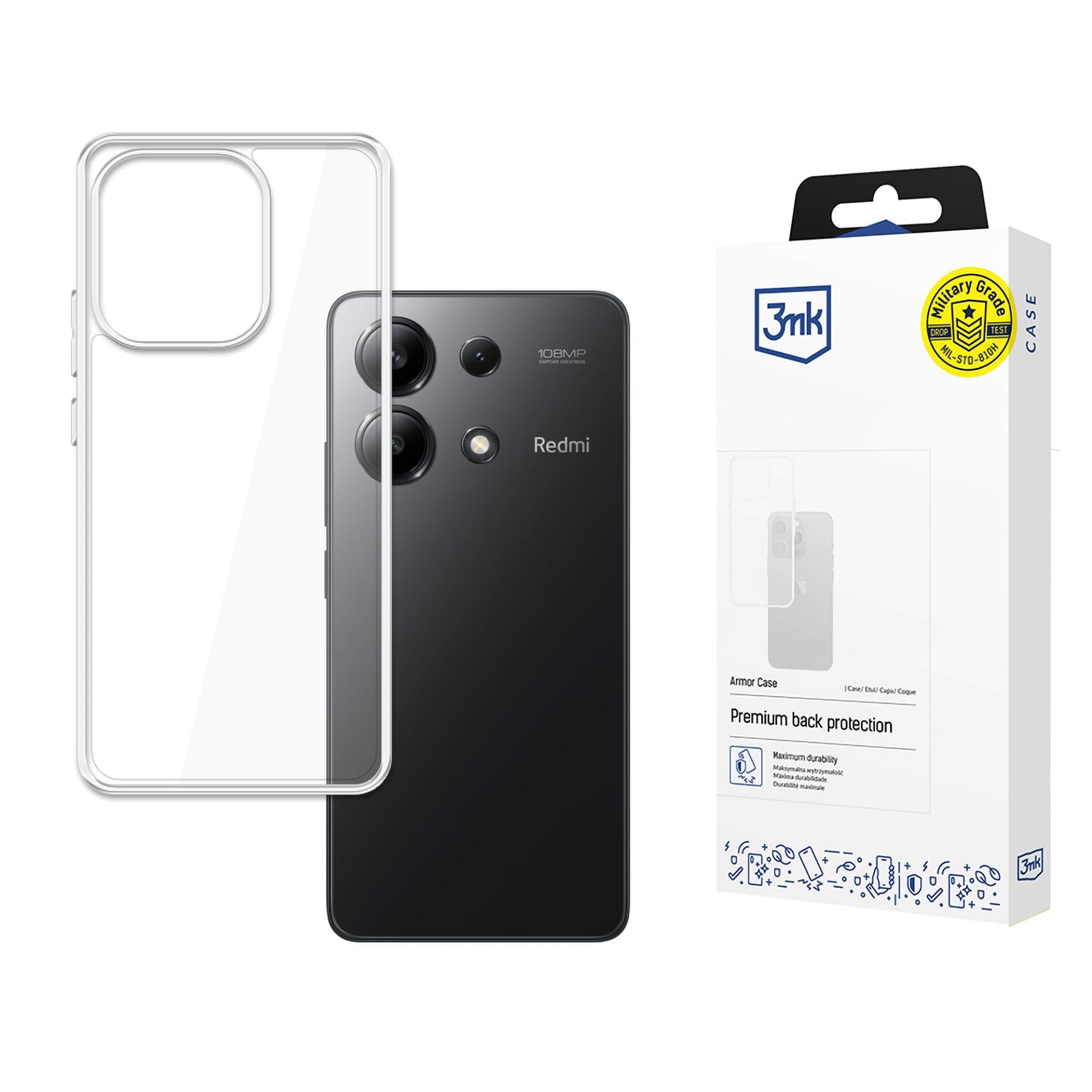 3mk Armor Case dėklas Redmi Note 13 4G - skaidrus -- Xiaomi Redmi Note 13