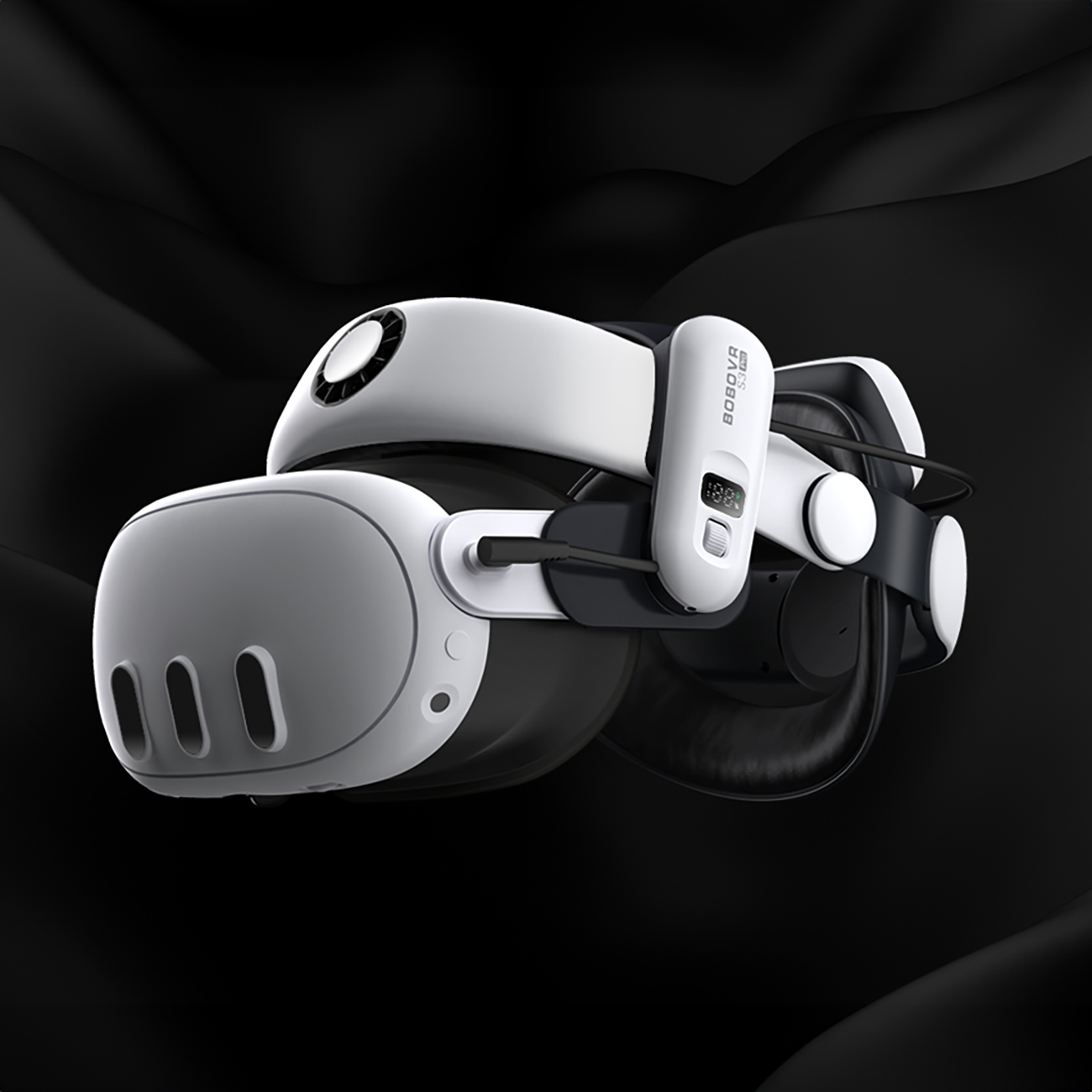 BoboVR S3 Pro dirželis Meta Quest 3 VR ausinėms + B100 išorinė baterija – juoda ir balta -- Meta Quest 3