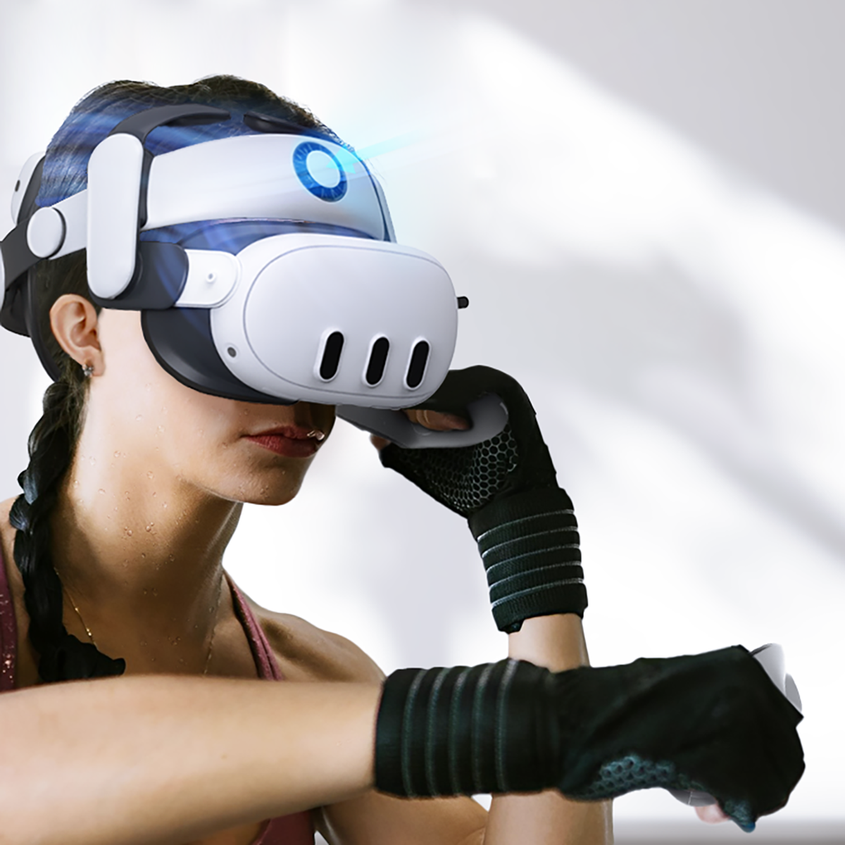 BoboVR S3 Pro dirželis Meta Quest 3 VR ausinėms + B100 išorinė baterija – juoda ir balta -- Meta Quest 3