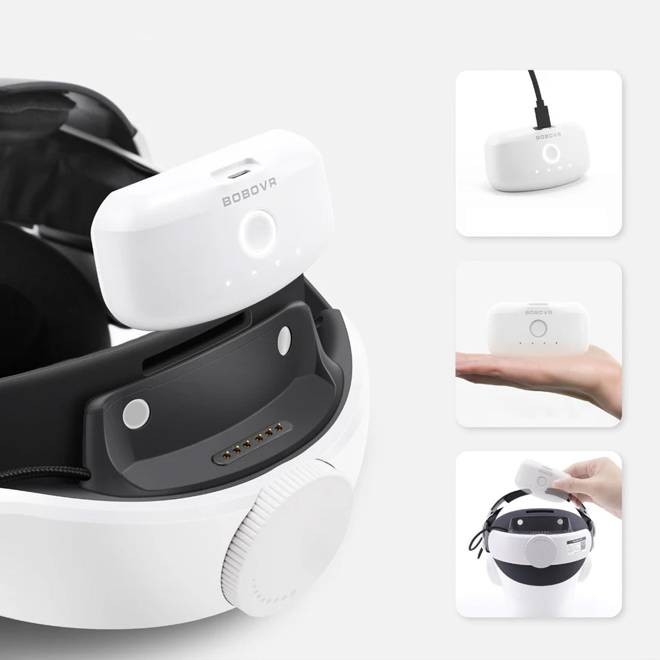 BoboVR B2 išorinė baterija BoboVR M1 / M2 / M3 dirželiams su 5200 mAh talpa - Balta -- Gaming Accessories