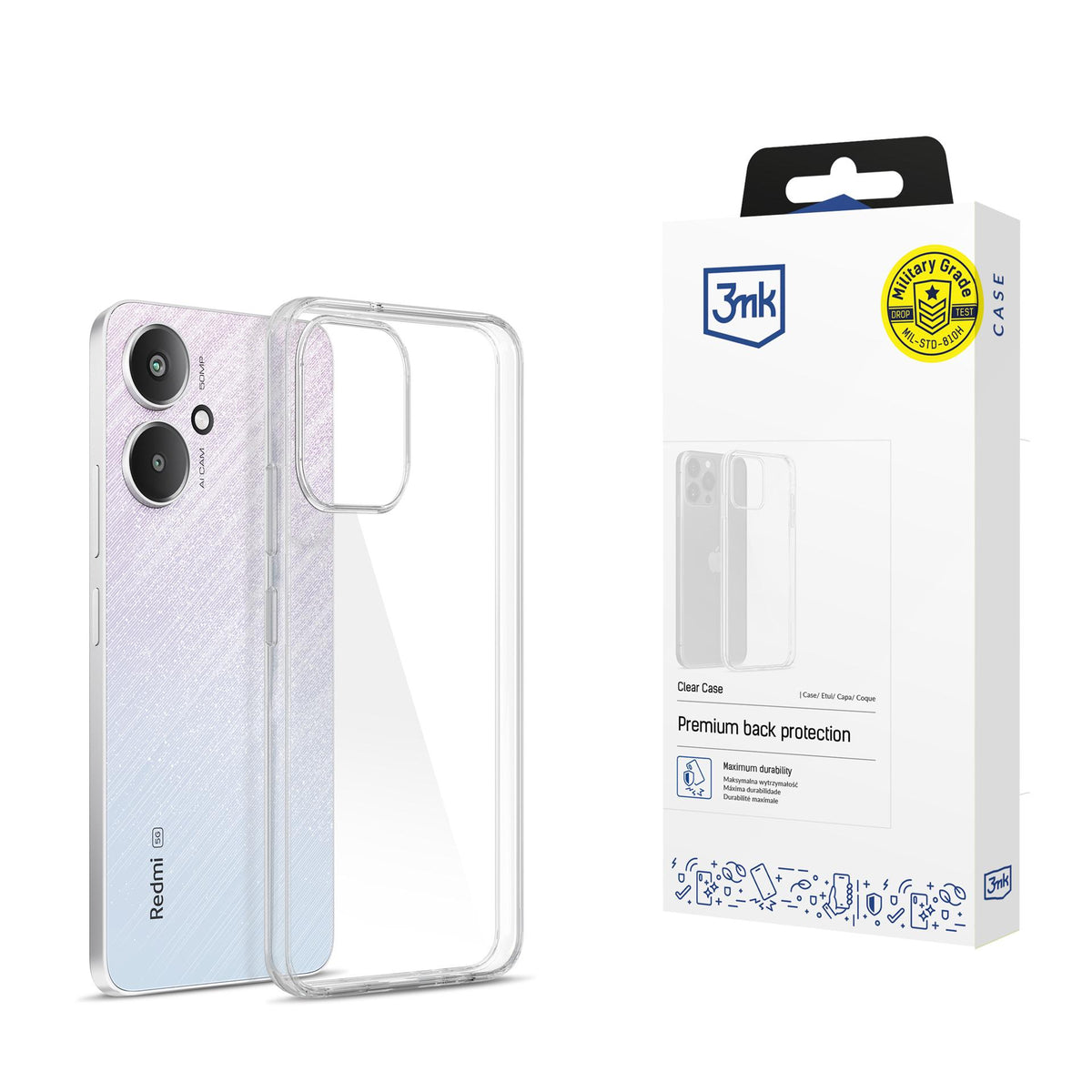 3mk skaidrus dėklas, skirtas Xiaomi Redmi 13C 5G - skaidrus -- Xiaomi Redmi 13C 5G