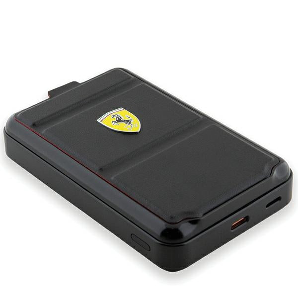Ferrari Išorinė baterija Metal Logo MagSafe indukcinė 15W 10000mAh su stovo funkcija - juoda