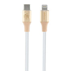 Guess Ebossed Logo USB-C / Lightning laidas 1.5m greitas įkrovimas - auksinis