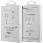 Guess Ebossed Logo USB-C / Lightning laidas 1.5m greitas įkrovimas - auksinis