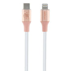 Guess Ebossed Logo USB-C / Lightning laidas 1.5m greitas įkrovimas - rožinis