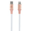 Guess Ebossed Logo USB-C / Lightning laidas 1.5m greitas įkrovimas - rožinis
