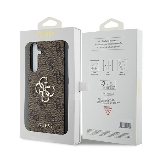 Guess 4G Big Metal Logo dėklas Samsung Galaxy A35 – rudas