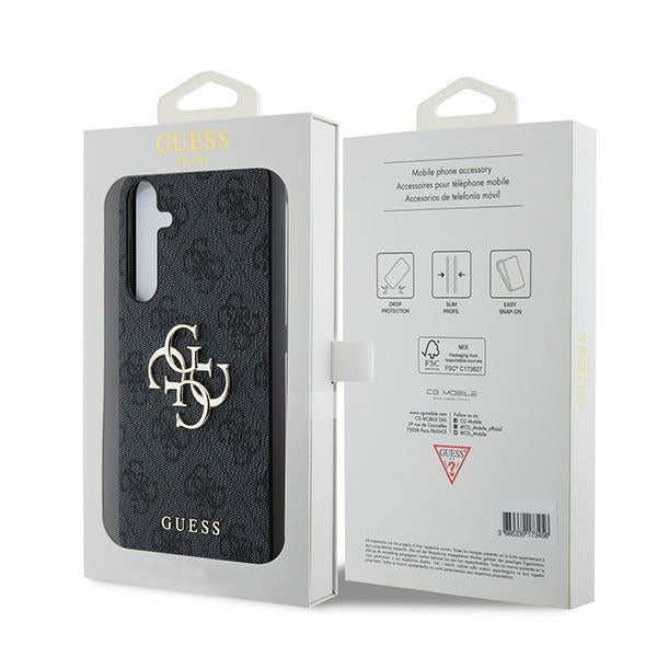 Guess 4G Big Metal Logo dėklas Galaxy A35 – juodas
