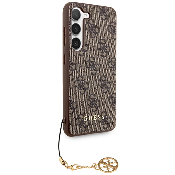 Guess 4G Charms dėklas Samsung Galaxy A35 – rudas