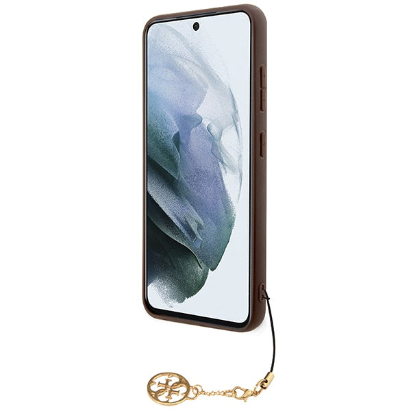 Guess 4G Charms dėklas Samsung Galaxy A35 – rudas