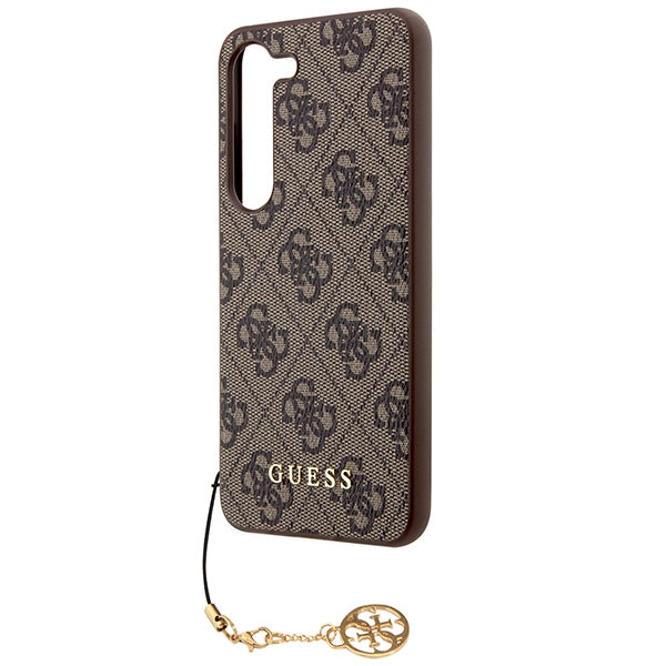Guess 4G Charms dėklas Samsung Galaxy A35 – rudas