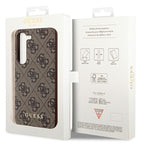 Guess 4G Charms dėklas Samsung Galaxy A35 – rudas