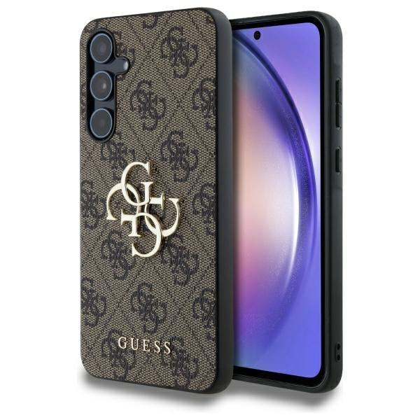 Guess 4G Big Metal Logo dėklas, skirtas Samsung Galaxy A55 - rudas