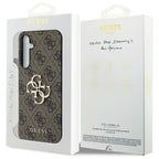 Guess 4G Big Metal Logo dėklas, skirtas Samsung Galaxy A55 - rudas