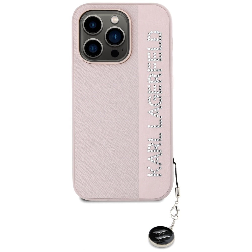 Karl Lagerfeld Saffiano dėklas iPhone 15 Pro – rožinis -- iPhone 15 Pro