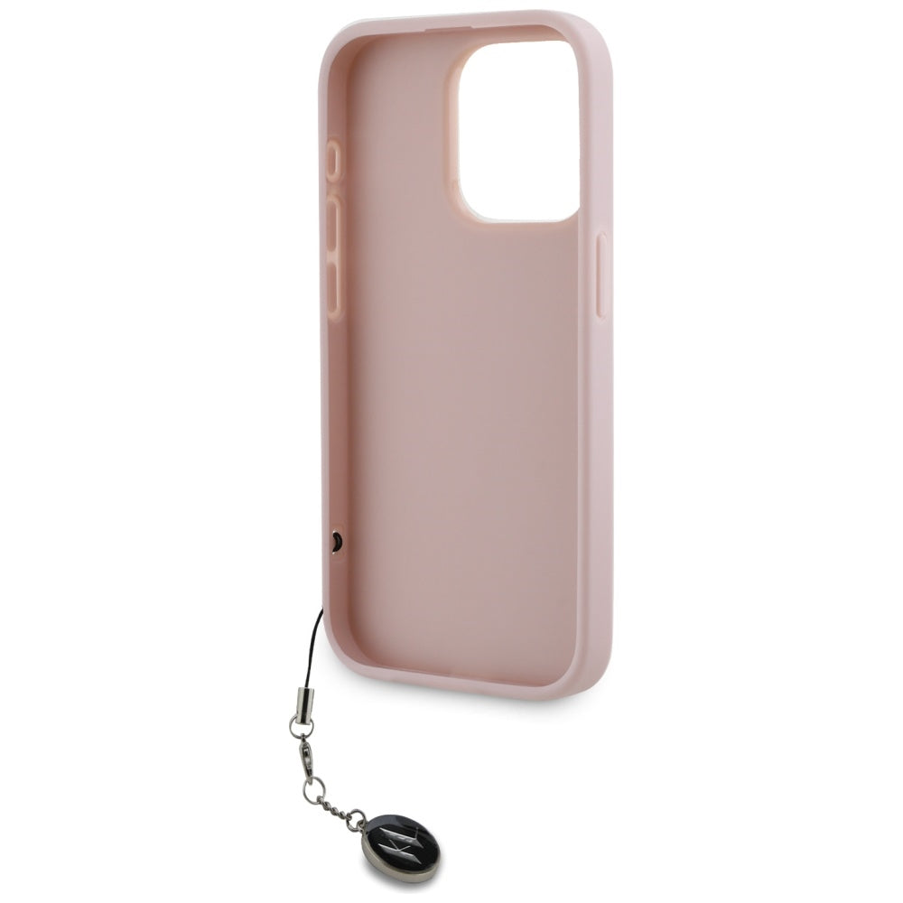 Karl Lagerfeld Saffiano dėklas iPhone 15 Pro – rožinis -- iPhone 15 Pro