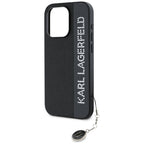 Karl Lagerfeld Saffiano Rhinestones & Charm dėklas, skirtas iPhone 15 Pro Max - juodas