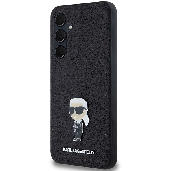 Karl Lagerfeld blizgus dėklas Galaxy A35 – juodas