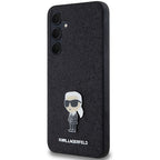 Karl Lagerfeld blizgus dėklas Galaxy A35 – juodas