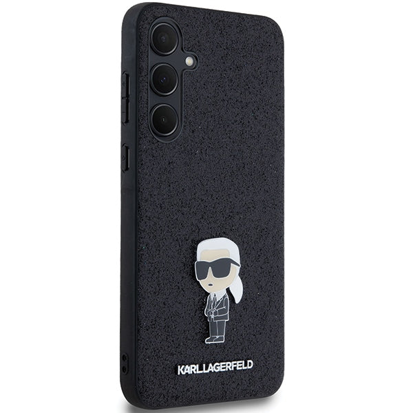Karl Lagerfeld blizgus dėklas Galaxy A35 – juodas