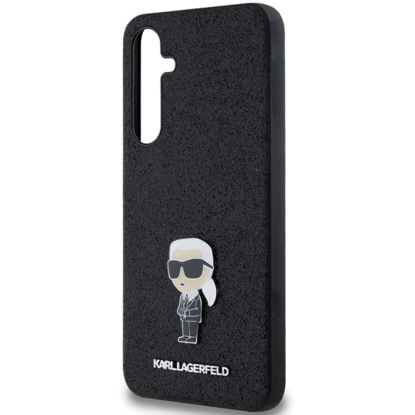 Karl Lagerfeld blizgus dėklas Galaxy A35 – juodas