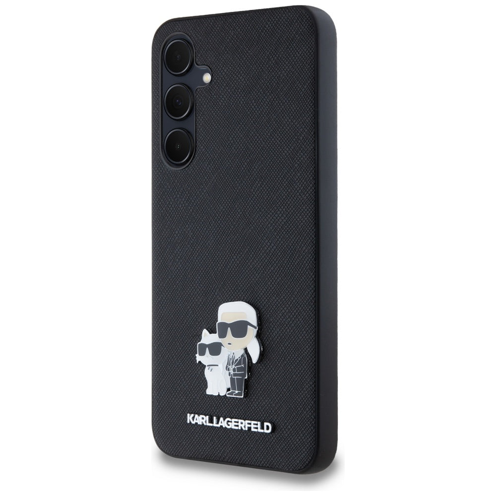Karl Lagerfeld Saffiano dėklas Galaxy A35 – juodas