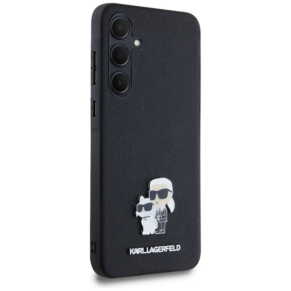 Karl Lagerfeld Saffiano dėklas Galaxy A35 – juodas