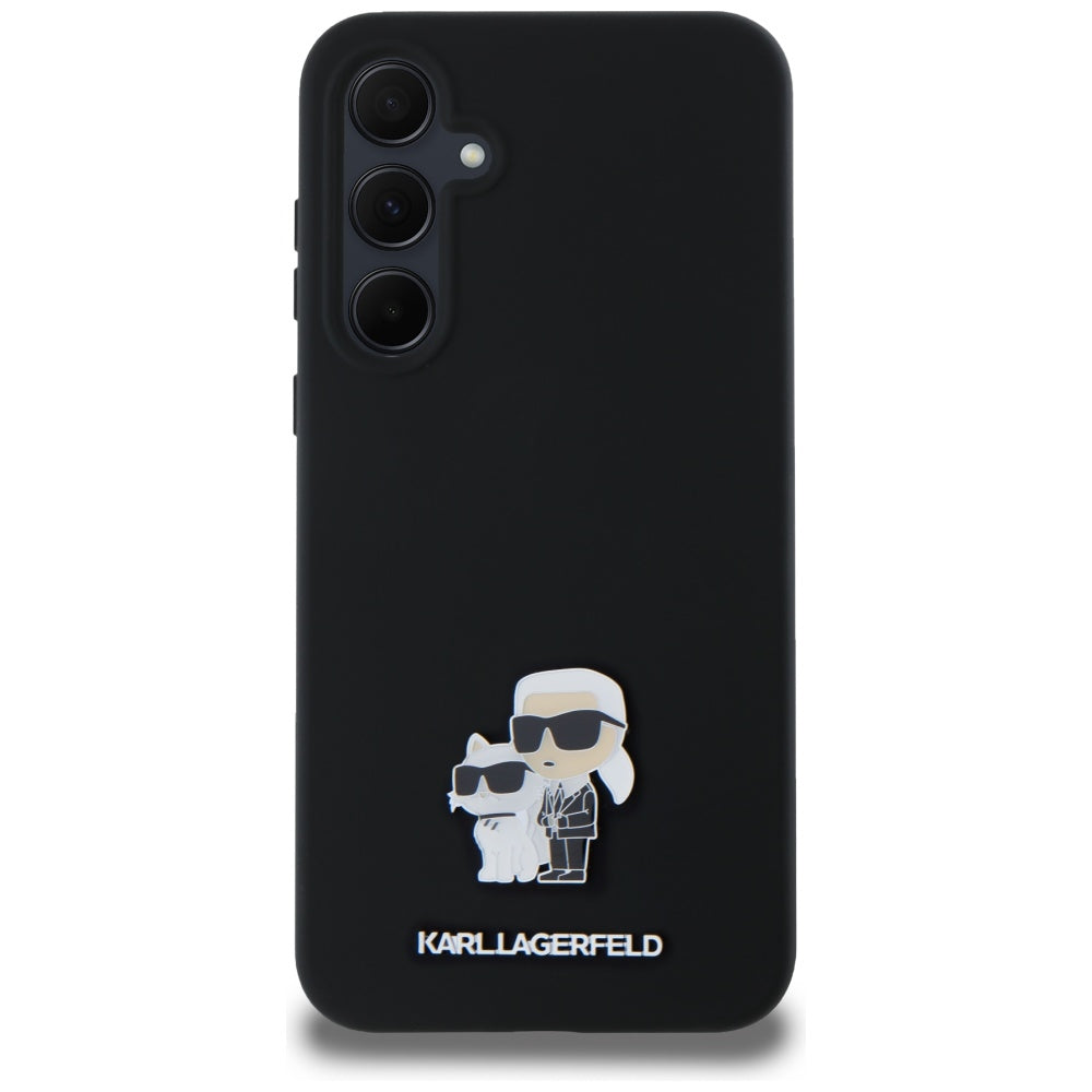 Karl Lagerfeld silikoninis dėklas Galaxy A35 – juodas